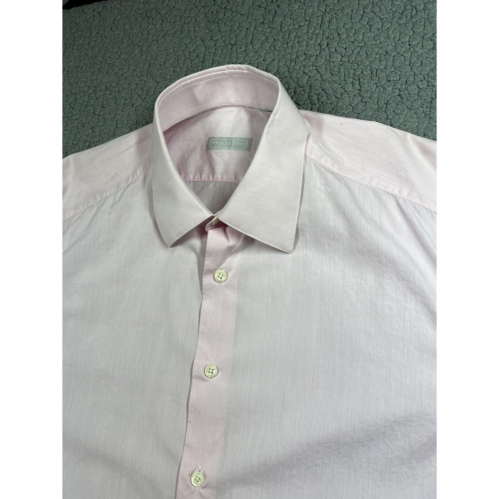 Stefano Ricci Shirt Mens 42 Pink Dress Long Sleeve Button Front‎ Made Italy